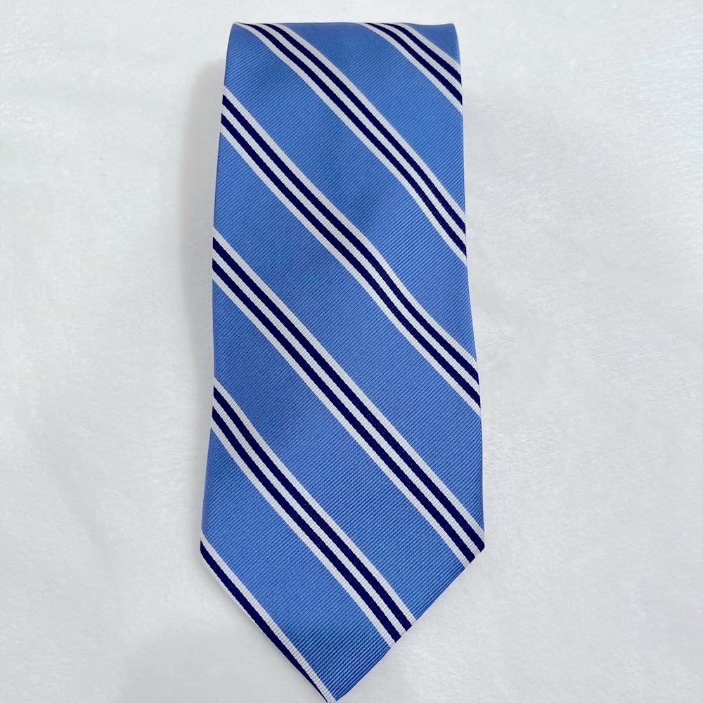 Men ‘s tie. Carlo Palazzi. Beautiful blue color. Traditional stripe